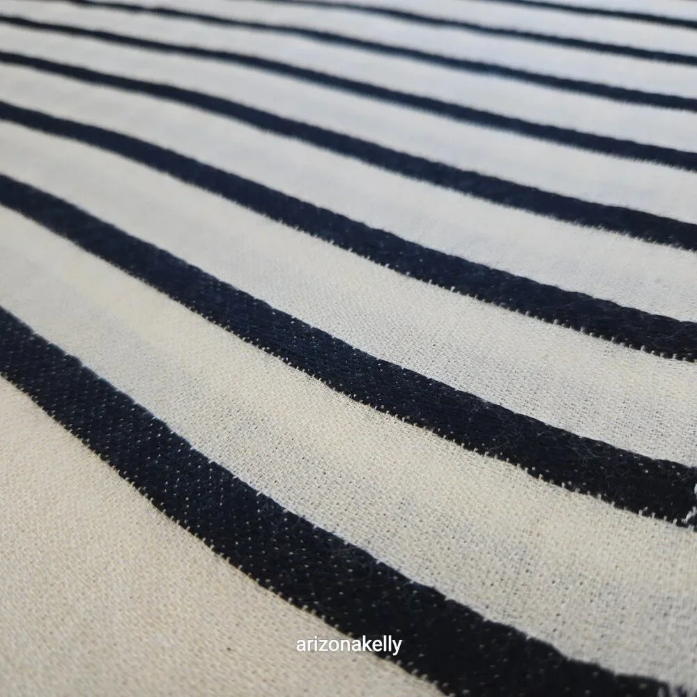 Ivory Cashmere Scarf With Black Stripes - Picture 10 of 16